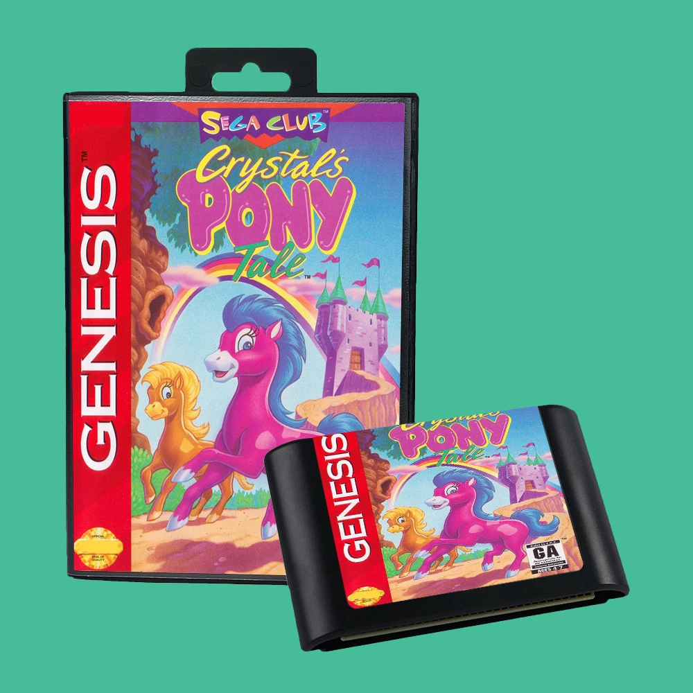 Crystal's Pony Tale USA Game for SEGA Mega Drive Genesis 16 bit Consoles Game Cartridge Box Manual