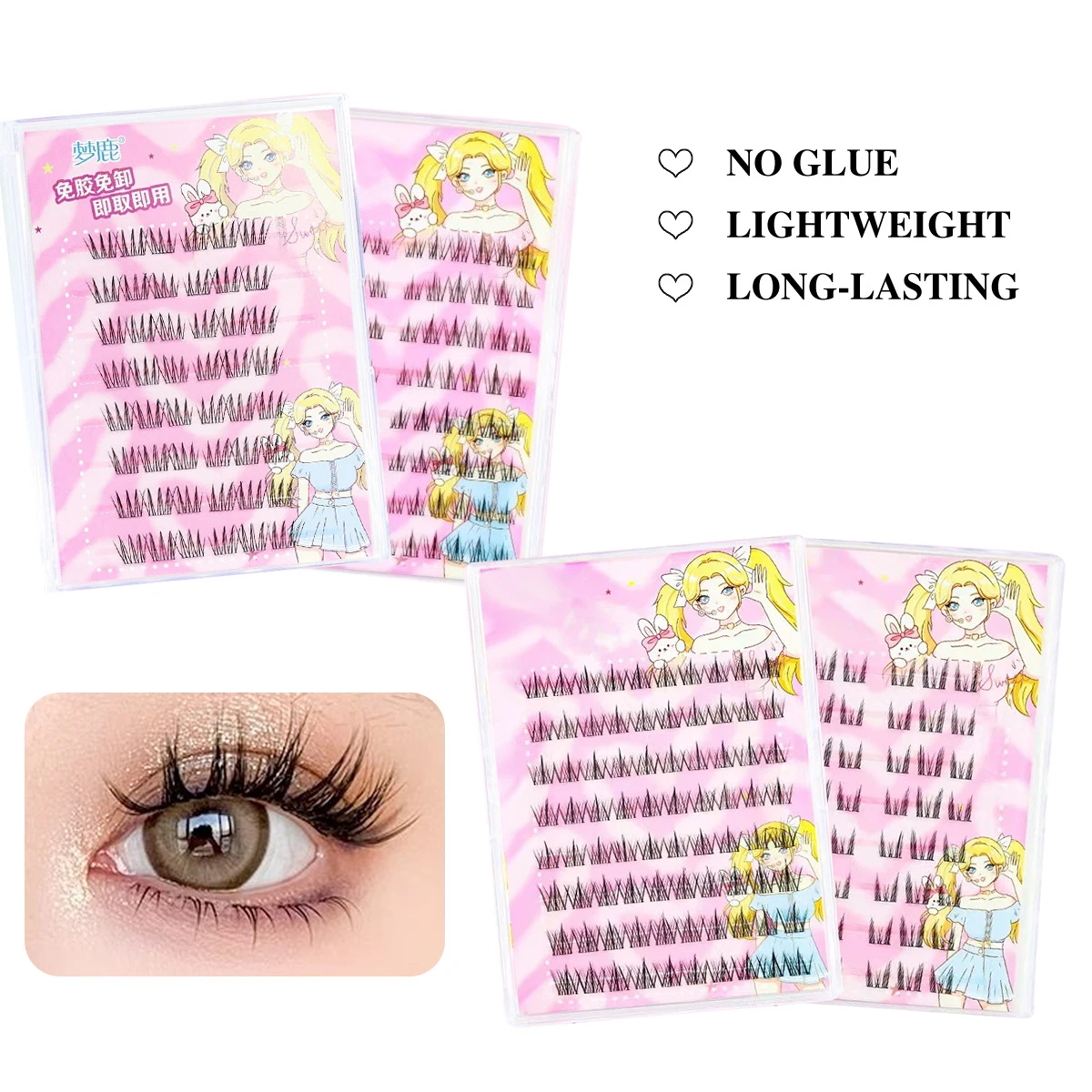 Natural Look Self Adhesive Eyelashes Clusters No Glue Needed Individual Lashes Reusable Soft Lash Extensions For Beginners Easy