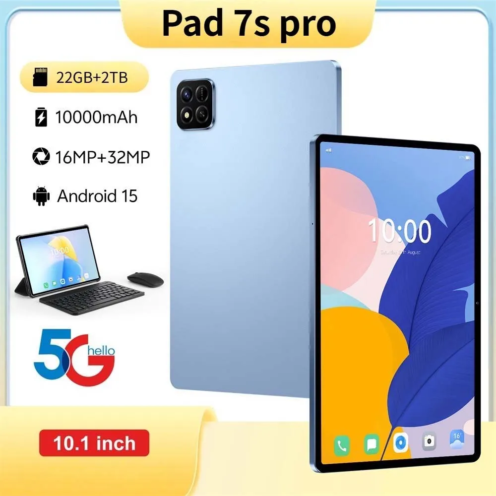 

Планшет 2026 Original Pad 7s Pro, 22 ГБ + 2 ТБ, глобальная версия, Android 15, 10000 мАч, 5G, две SIM-карты, для детей