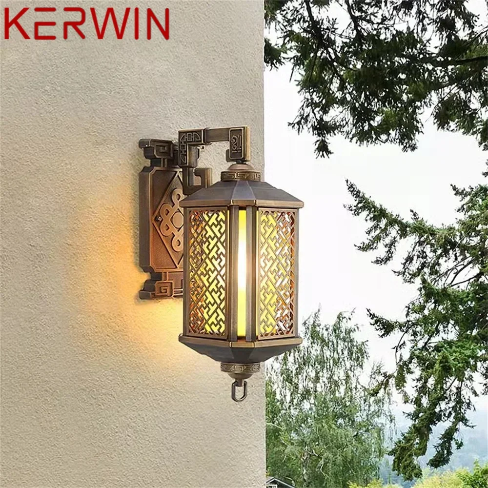 KERWIN Outdoor Bronze Light LED Wall Lamps Sconces Classical Waterproof Retro for Home Balcony Decoration