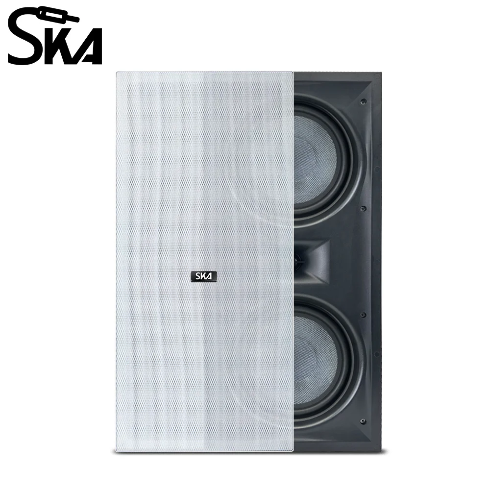 8 ′′ * 2 fibra de vidro 200 W grande potência wooferTwo-way na parede Retângulo Alto-falante público para endereço público Música de fundo