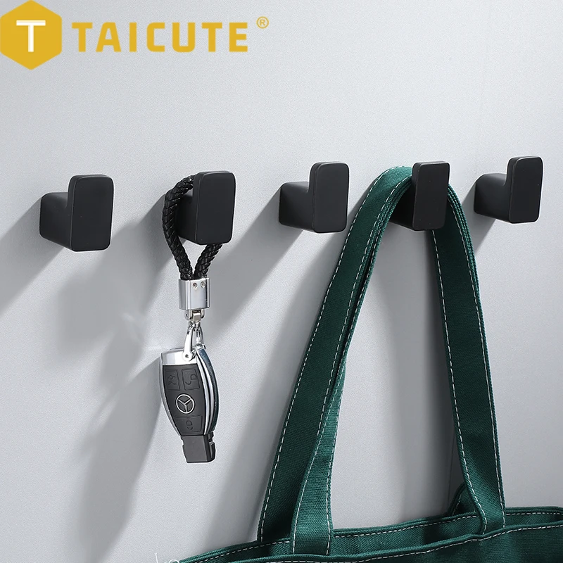 TAICUTE 3/5pack Towel Hanger Hook Wall Mount Coat Hook Clothes Holder Rack for Bathroom Kitchen Hallway Bedroom Home