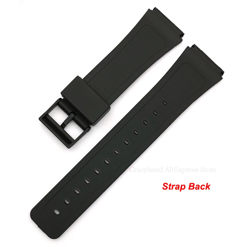12/14/16/18/20/22mm Silicone Watch Strap for Casio W800H SGW400 F91W F84 F105/108 Band Black PU Resin Traditional Watch Bracelet view 3