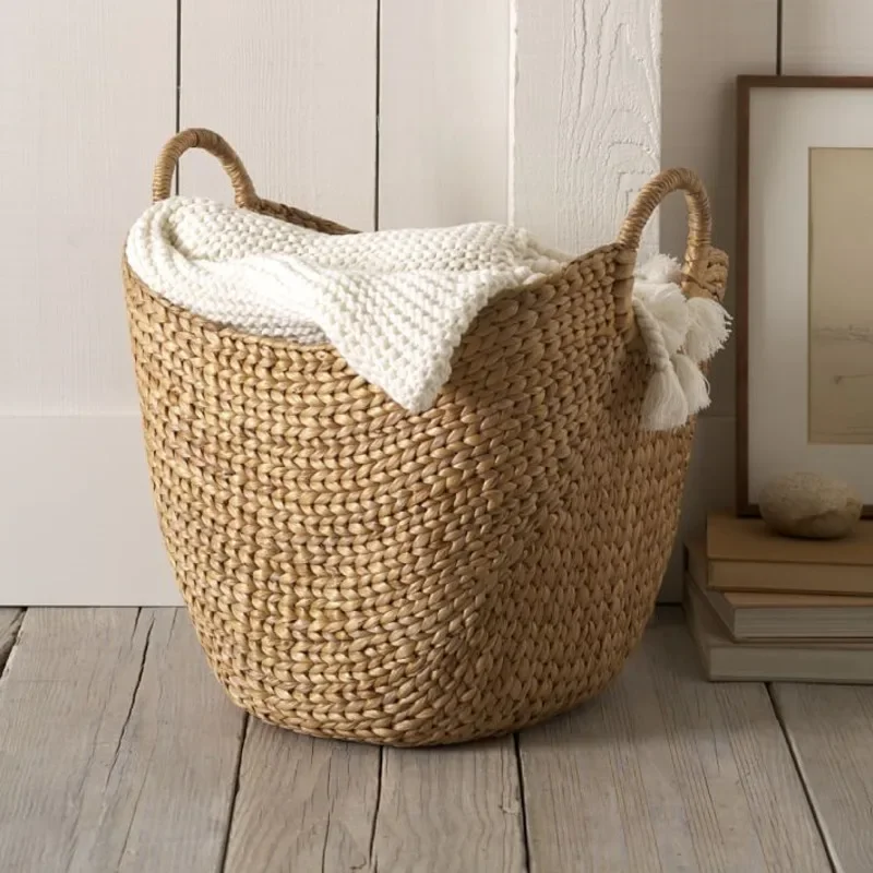 Natural Rattan Woven Dirty Clothes Bucket Multi Functional Clothes Basket Living Room Large Toy Storage Practical Home Supplies