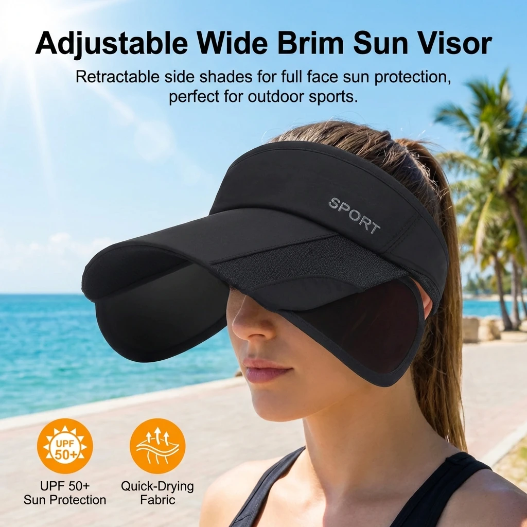 バイザーハット 通気性のある屋外日焼け防止帽子 女性用 調節 - Running Gear Hat のレビューと価格