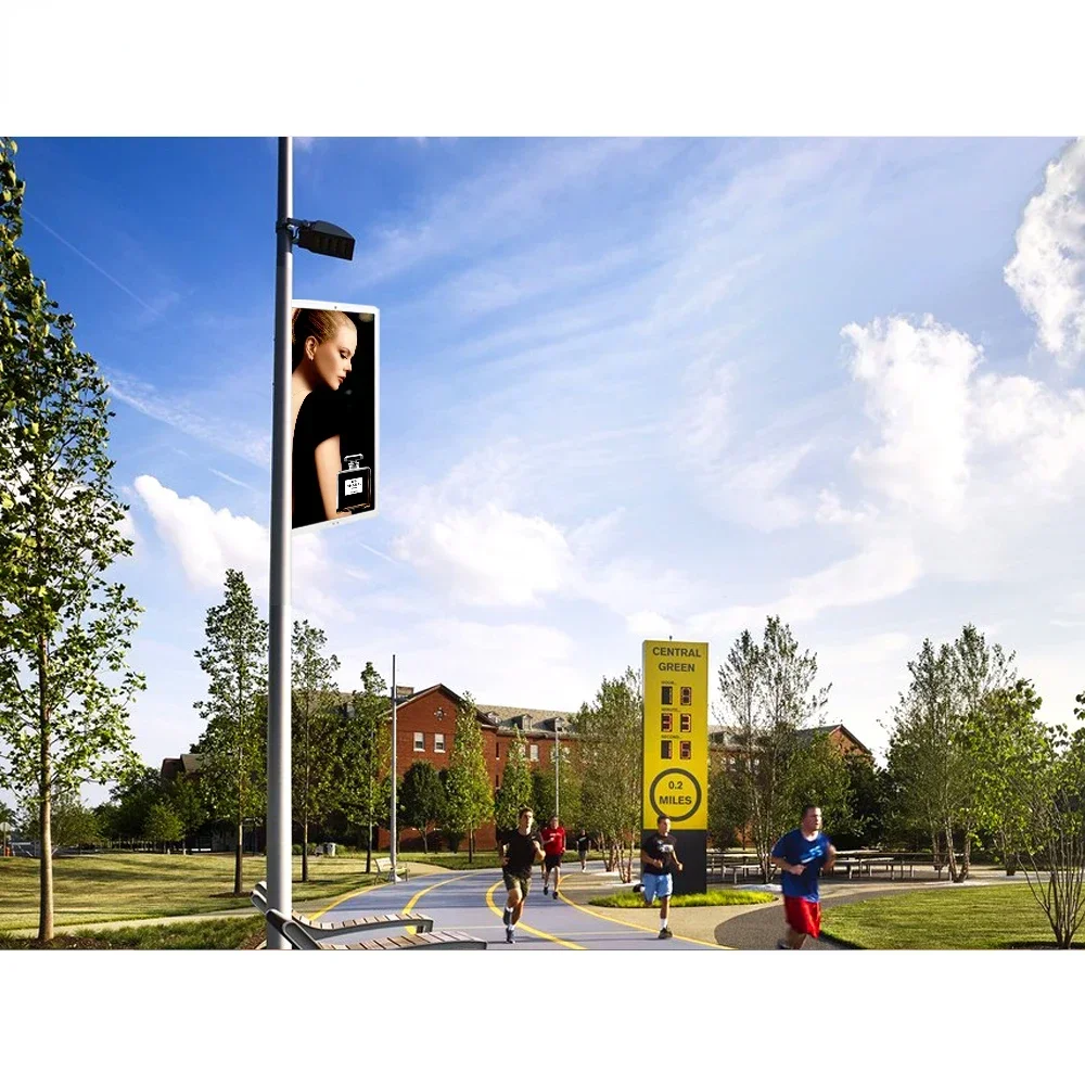 المبيعات الساخنة P3 الخاصة ضوء الطريق لافتات رقمية علامة LED القطب عرض شاشة الإعلان الشارع