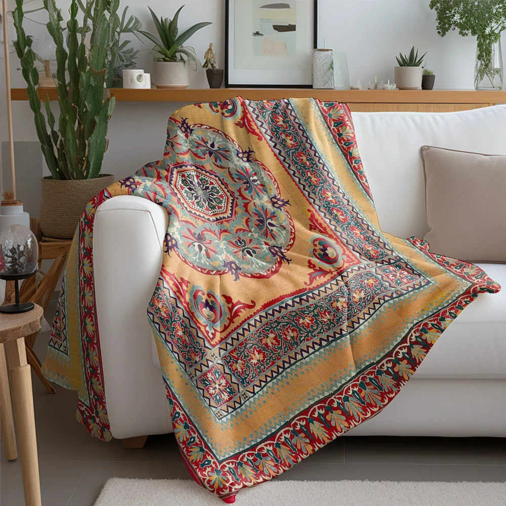 Turkish Kilim Vintage Ethnic Rug Boho Throw Blanket Moroccan Decorative Bed Carpet Cushion Cover Home Decor