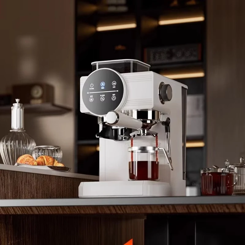 220V Espresso Coffee Machine Home Use Coffee Bean Grinding Integrated Coffee Maker Milk Foam Frothing