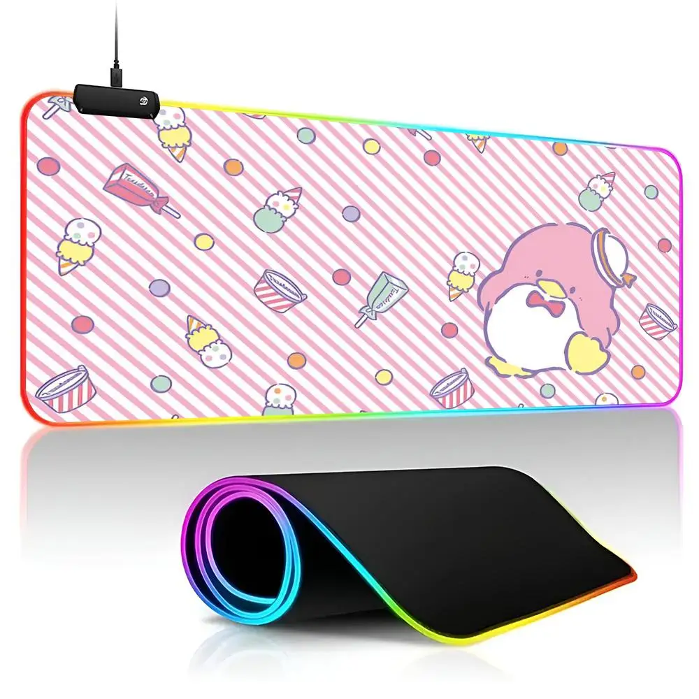 Tuxedo Sam Mouse Pad Gamer RGB Deskmat Keyboard Mat Gaming Laptops LED Mousepad Desk Protector Anime Mause Mats