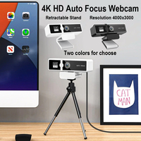 4K Pro Full HD Webcam 4000x3000 Office Meeting Live Camera for PC Laptop Phone Desktop Mini Webcam Free Gift Retractable Stand