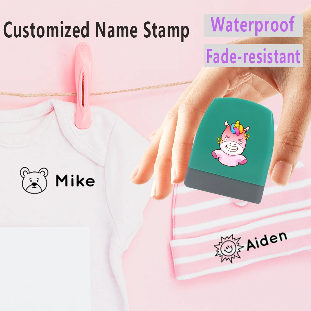 Angry Unicorn Crystal Sticker Style Custom Name Seal Smudge-Proofldentify Your Belongings with Customized Labels