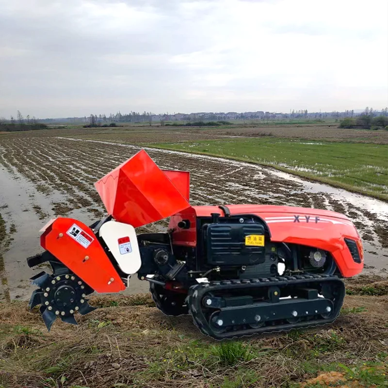 China's New Compact Mini Rotary Tiller Multifunctional Attachment Cheap Affordable CE Certified Crawler Tractor Engine Gearbox