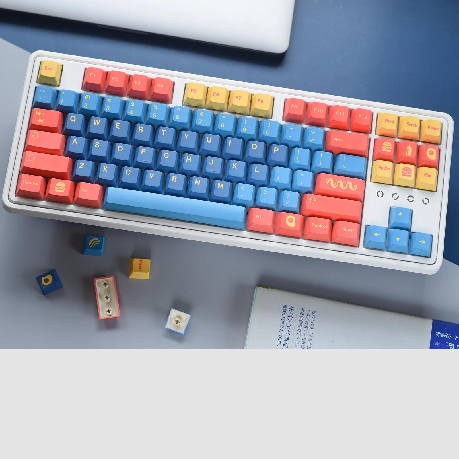 

146 Key Caps GMK DINER PBT Cherry Profile For Mechanical Keyboard Double-shot Cute Anime Blue Orange Backlit Gaming 146 Keycaps