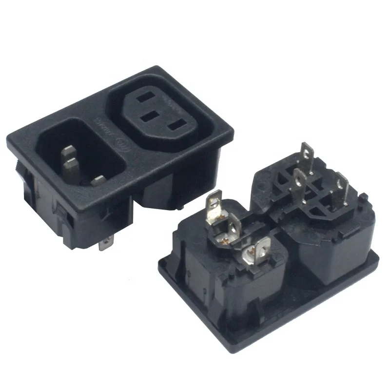 Conector de Energia de Painel de 3 Pinos 250V 10A, Tomada C13 C14, Plugue de Tomada Inteligente, Adaptador de Tomada Europeia para Americana