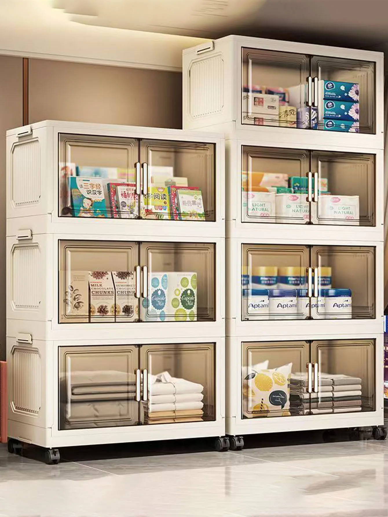 Large Capacity Multifunction Folding Storage Cabinet Dustproof Wardrobe Closet Organizer Easy-to-Install Storage Boxes