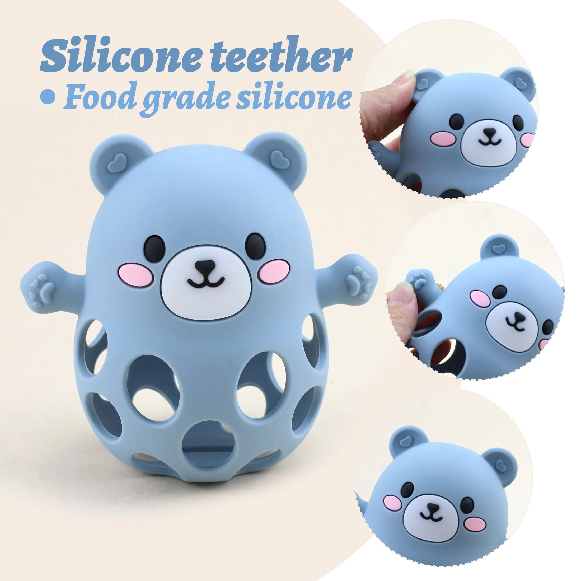 Silicone Bear Gum Easy to Grasp Grinding Exercise Toy