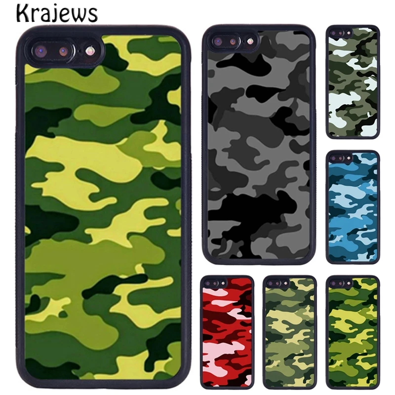 Krajews Camouflage Camo Military Army Phone Case For iPhone 16 15 14 XR XS 11 12 mini 13 Pro MAX Plus cover coque