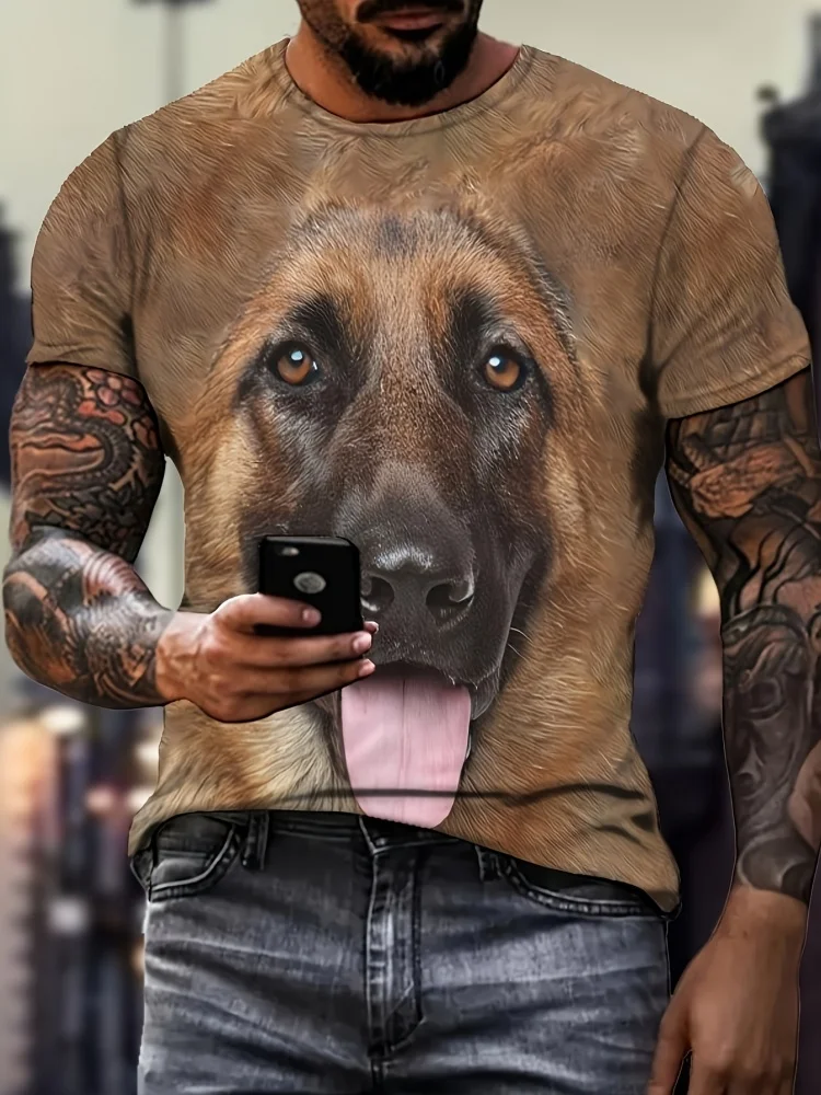 Mode drôle chien visage impression 3d T-shirt hommes et femmes été décontracté à manches courtes chiens drôle impression chemise t-shirts hauts vêtements