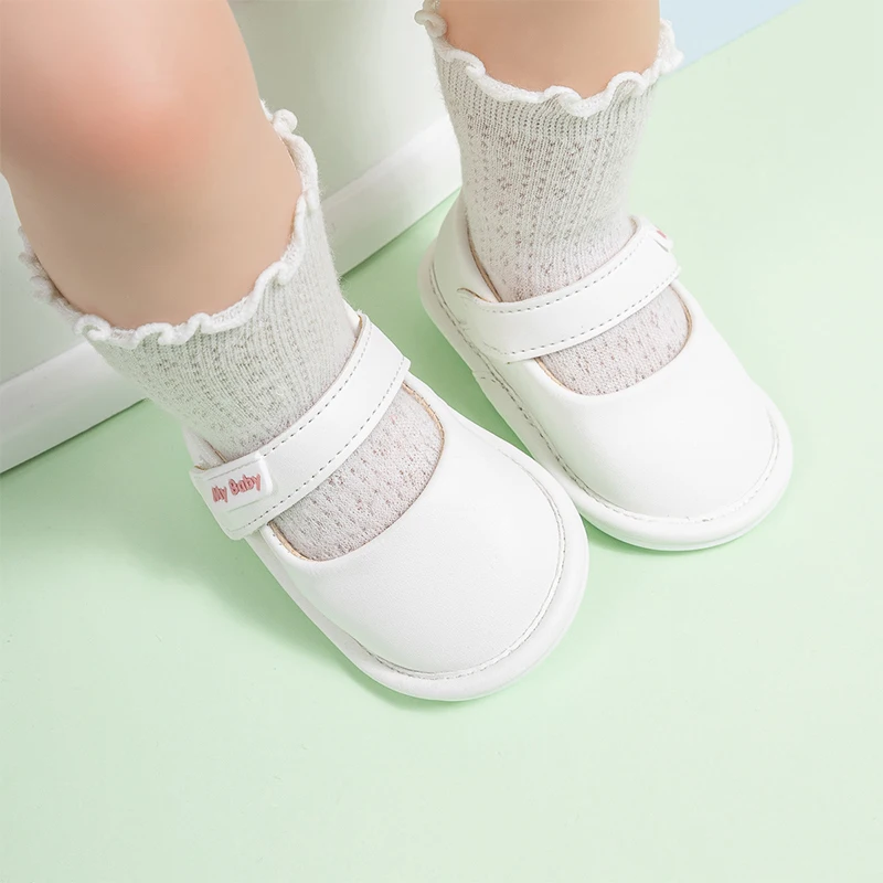 Simpatiche ballerine per bambina con design scintillante con fiocco, adorabili scarpe antiscivolo con suola morbida per i primi passi con stampa zodiacale