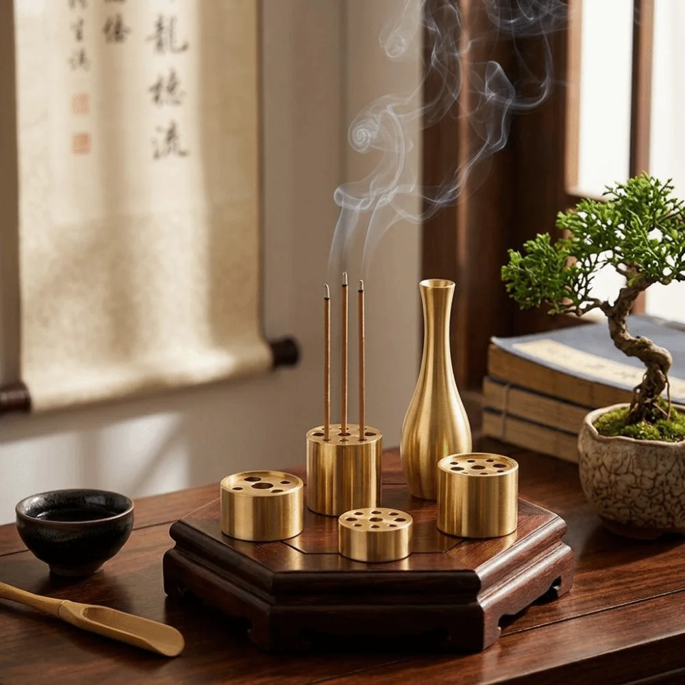 9 Holes Incense Holder Vintage Compact Incense Burner Versatile Ornament Fragrance Incense Stick Plate Home Decor