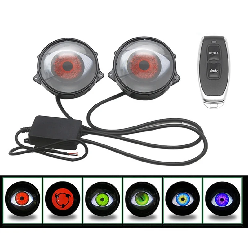 

Reliable-Devil Eye LED Headlight Kit Car Dynamic Lights 12V With Remote Control Control Eyes Retrofit Kits Headlight Assembly
