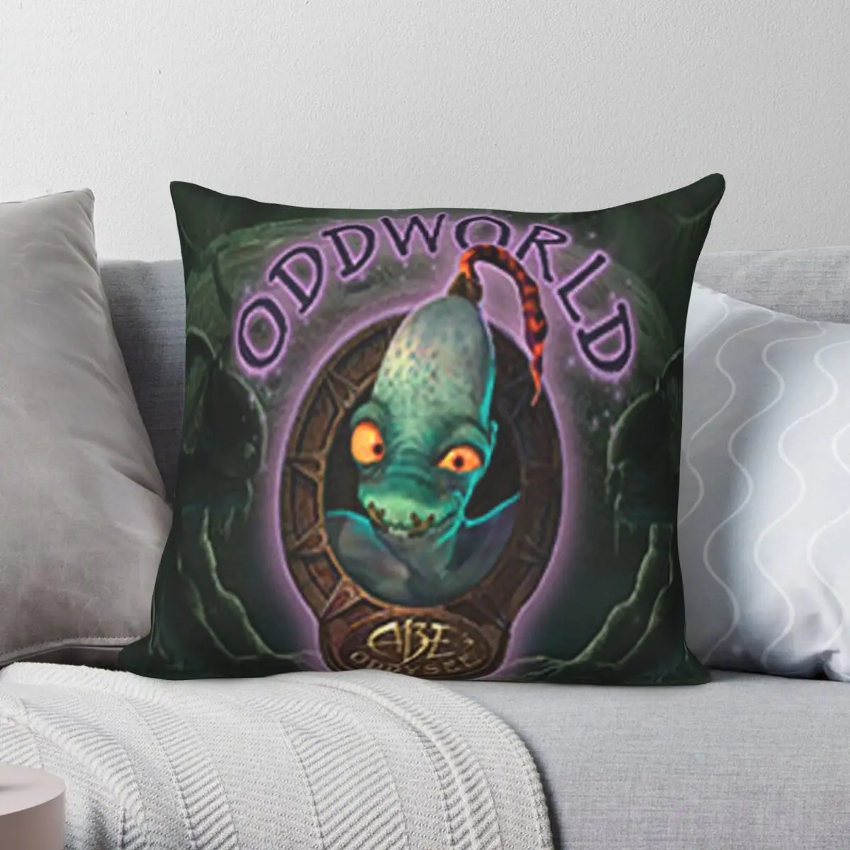 

Oddworld Абэ дышащая подушка чехол полиэстер Лен бархат креативный молния Декор Подушка Чехол Автомобильная Наволочка 18 дюймов