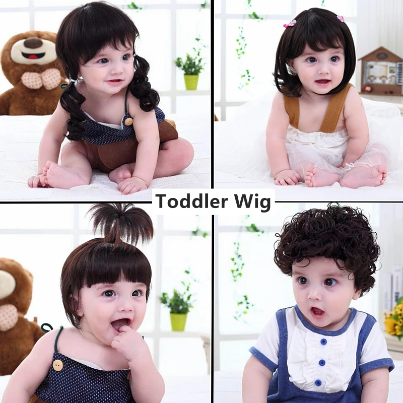 Pelucas para niños pequeños, accesorios para el cabello, accesorios de fotografía para niños, tocado de modelado para niños, niñas, bebés y recién