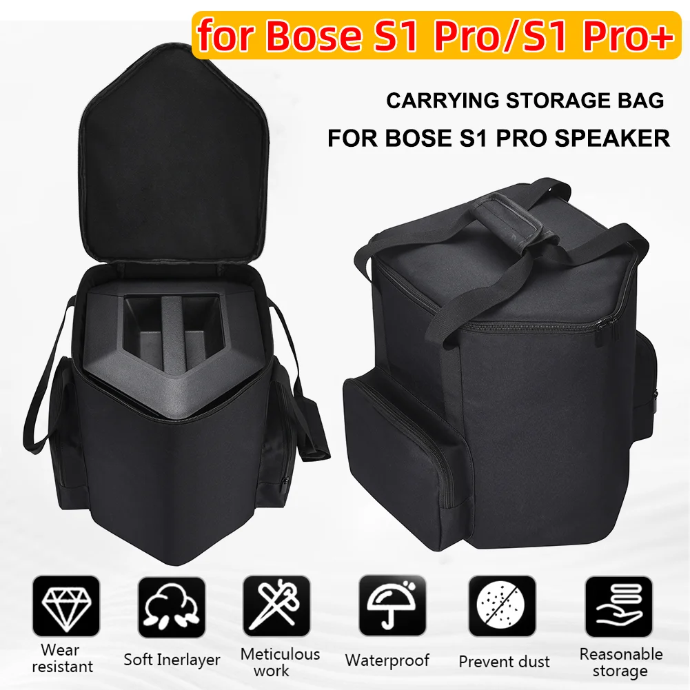 

Дорожный чехол с карманами, двойная молния, большой вместительный чехол для переноски, устойчивый к царапинам, защита от падения для аудиомикрофона Bose S1 Pro