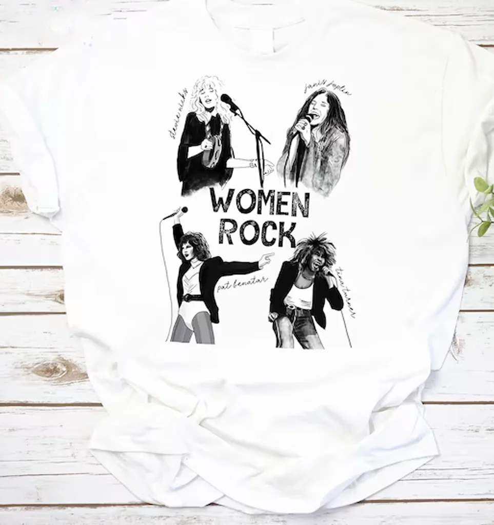 Women Rock Janis Joplin Pat Benatar white T-shirt S-5Xl 1F935