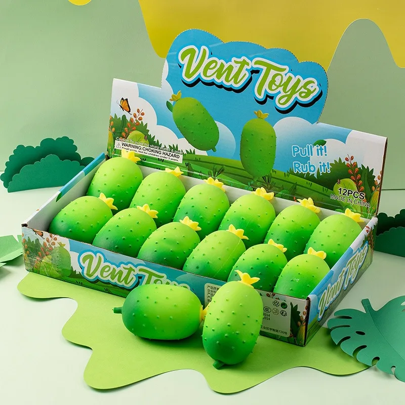 Decompression toy cucumber kneading music stress relief toy simulation fruit and vegetable doll kneading ornament office