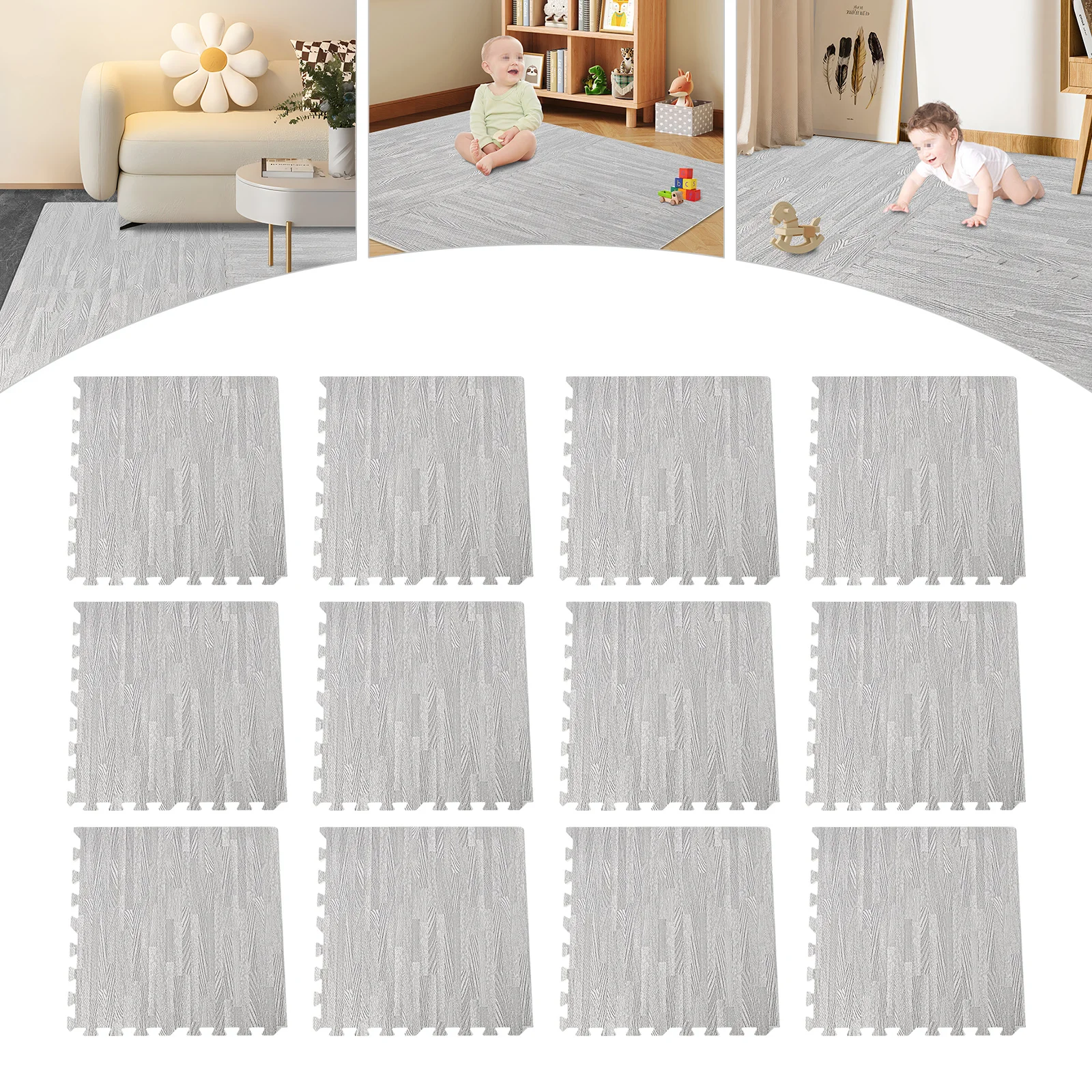 

Переплетенная пенопластовая плитка размером 23,62 x 23,62 дюйма, пенопластовые коврики-пазлы, коврики для тренировок для домашних тренировок, 12 плиток, серые (23,62 * 23,62 дюйма)