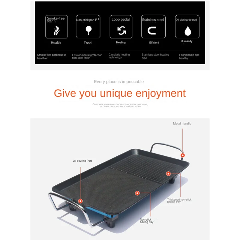 

AB09-Household Appliances Baking Tray Baking Tray For Kitchen Electrical For Kitchen Cooking 1500W EU Plug