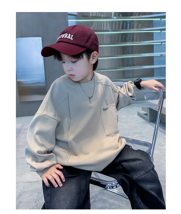 Neue Jungen-Sweatshirts 8 10 12 14 Jahre Alte Kinder Pullover Baumwolle Langarm Koreanische Kleidung Frühling Herbst Lässige Sweatshirts Oberteile – Detail 10