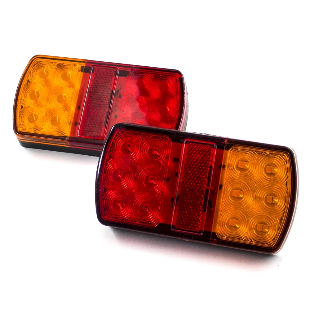 ATVOV 2pcs 12 LED 12V Truck Car Trailer Rear Tail Light Brake Stop Turn Signal Indicator Lamp Waterproof Lorry Caravan Boat