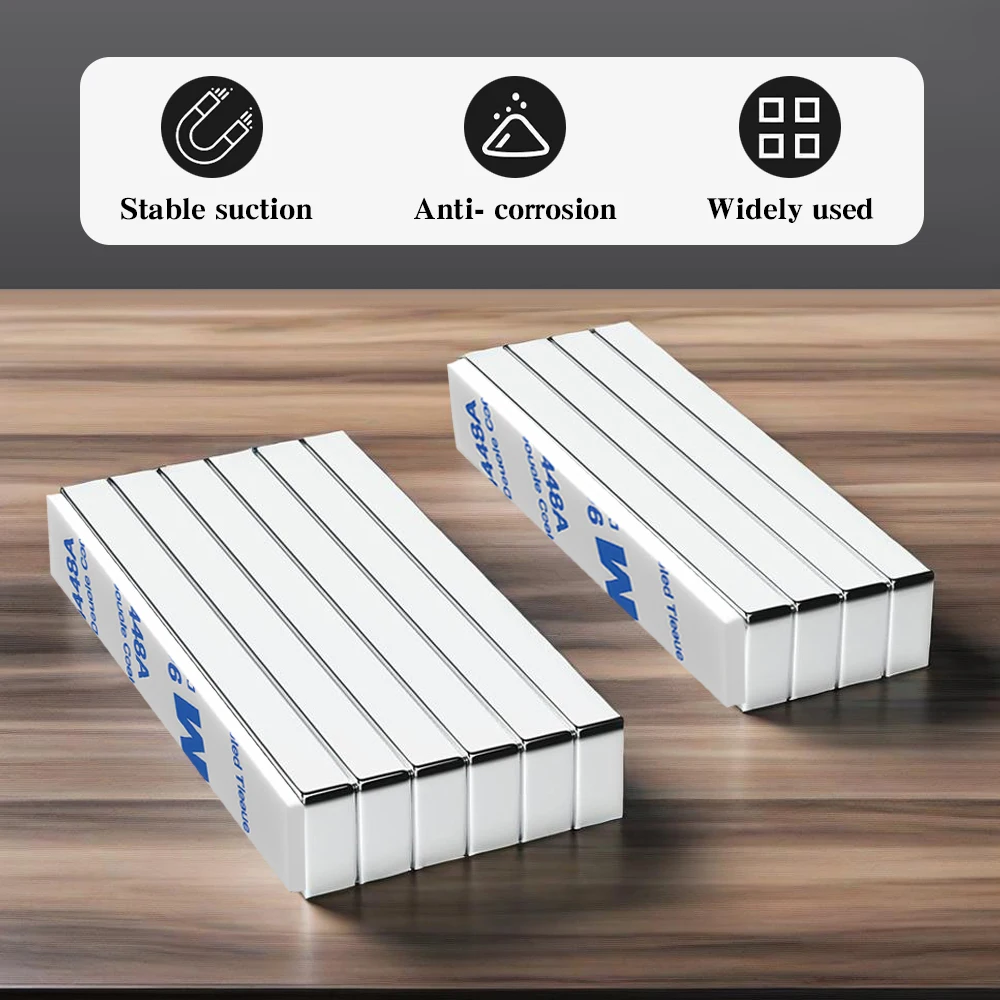 60x10x5mm  Super Powerful Block Neodymium Magnet  With double-sided adhesive Magnet N35 Strong Permanent Magnetic imanes