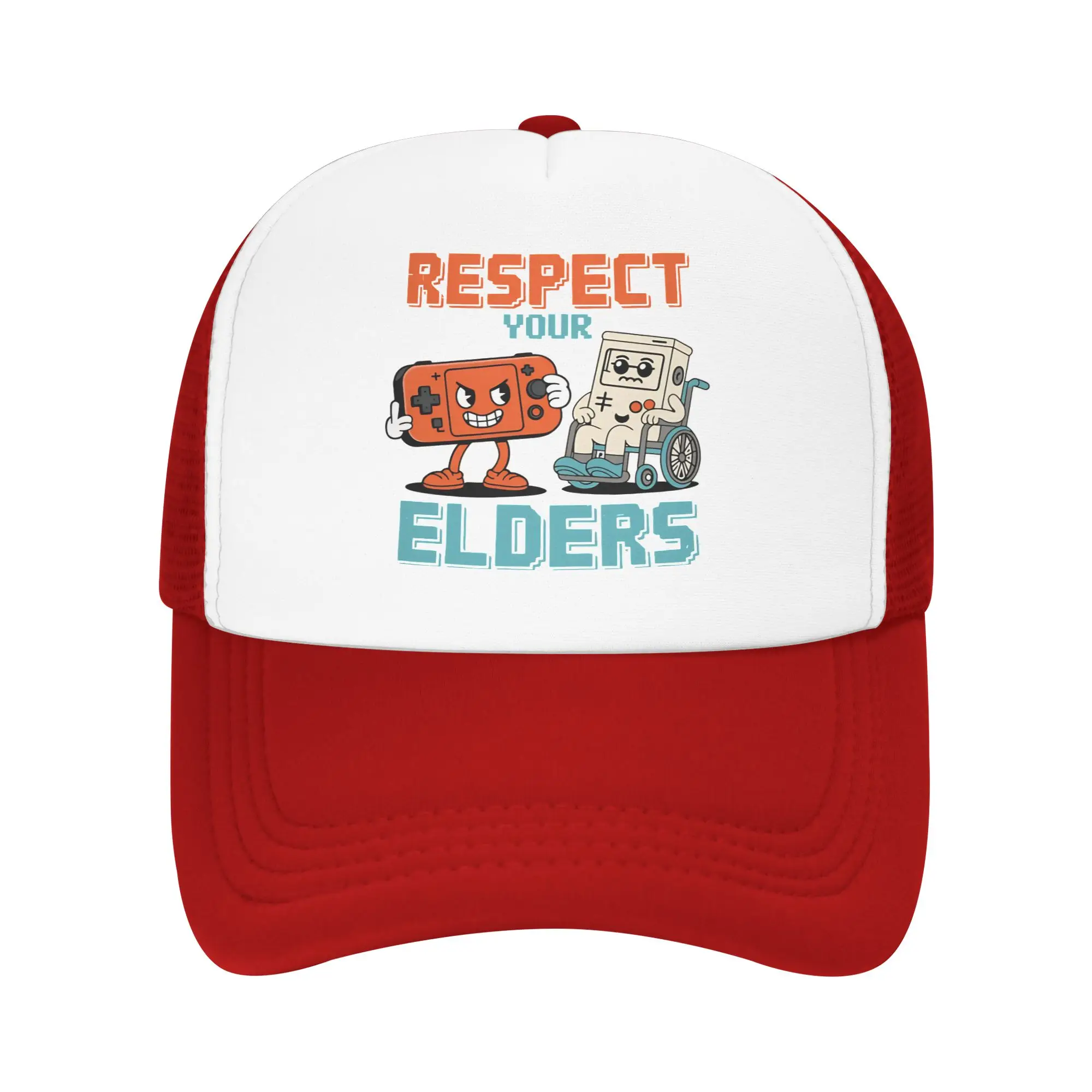 Respect Your Elders Trucker Caps Unisex 80s  Dad Hat Trucker Worker Cap Trucker Cap Adjustable Snapback Caps Mesh Baseball Caps