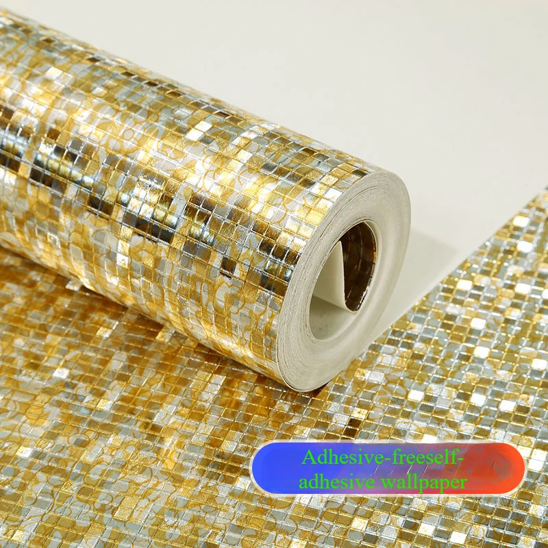 

Self-Adhesive Wall Panels, 3D Wallpaper for Ceiling & Countertop, KTV Home Bar Decoration, Easy Install Metallic Foil Stickers