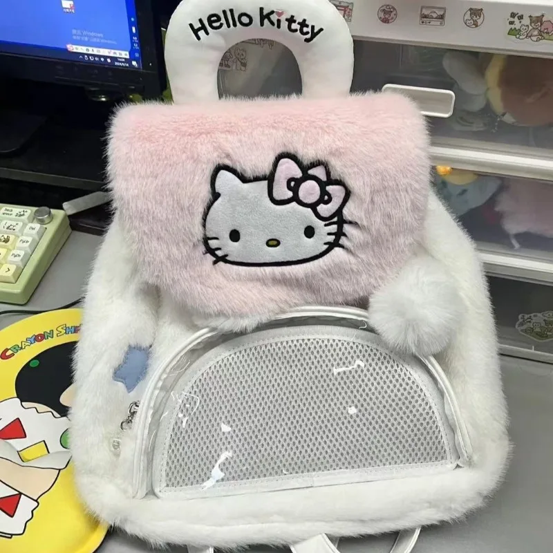 

Xiuya Hello Kitty Womens Backpack Small Cute Cartoon Embroidery Y2k Aesthetic Backpacks Casual Fashion Elegant Female Luxury Bag