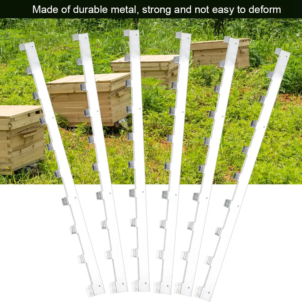 6Pcs Durable Metal Beehive Frame Strips Spacers Beekeeper Beekeeping Tool Equipment