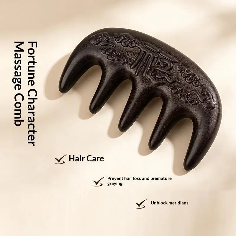 Natural Herbal Scalp Massage Comb Hair Care Tool Traditional Head Relaxation Brush For Daily Wellness Routine
