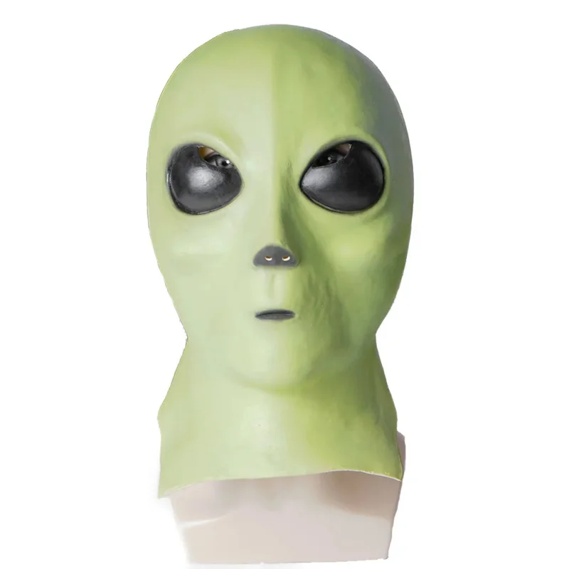 Green Alien Mask Gray UFO ET Halloween Masks Scary Cosplay Full Head UY1518