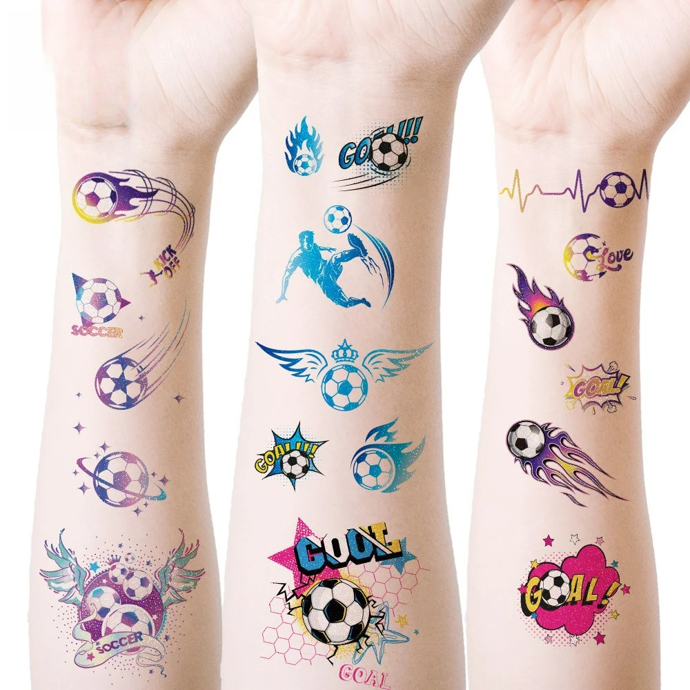 

New glitter football Temporary Tattoos,Tattoo Stickers,Waterproof Long-Lasting,Fake Tattoo for Men Women chlidren