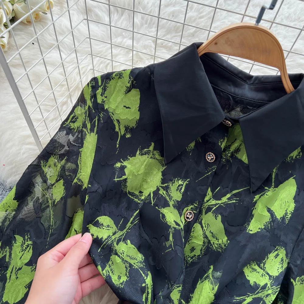 vintage Elegant satin print long sleeve dress Chic Vestidos Women Fashion Retro Party ceremony dresses