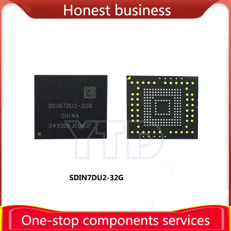 

100% Working 1 Piece SDIN7DU2-32G 100% Quality BGA153 EMMC 32G Chip Mobile Phone Hard Disk Memory Computer Storage SDIN7DU2 32GB