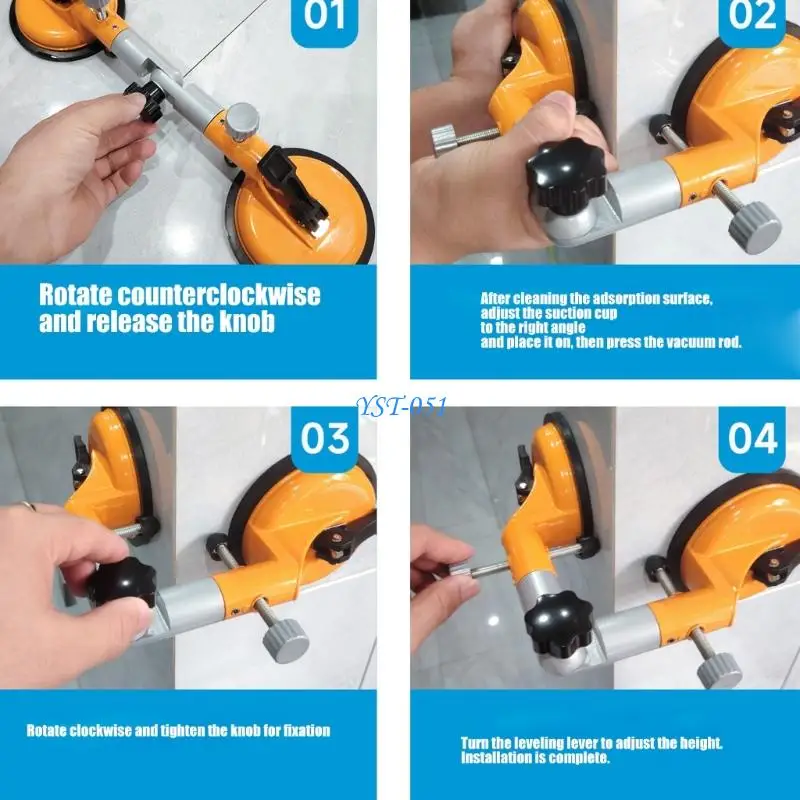 E15A Multipurpose Suction Cup Lifter Alignment Tool For Wall Panel Tabletops Edges