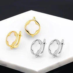 OCESRIO Shell Flower Earring Hooks for Earrings Making Copper Gold Plated Handmade Jewelry Findings DIY Wholesale erha096