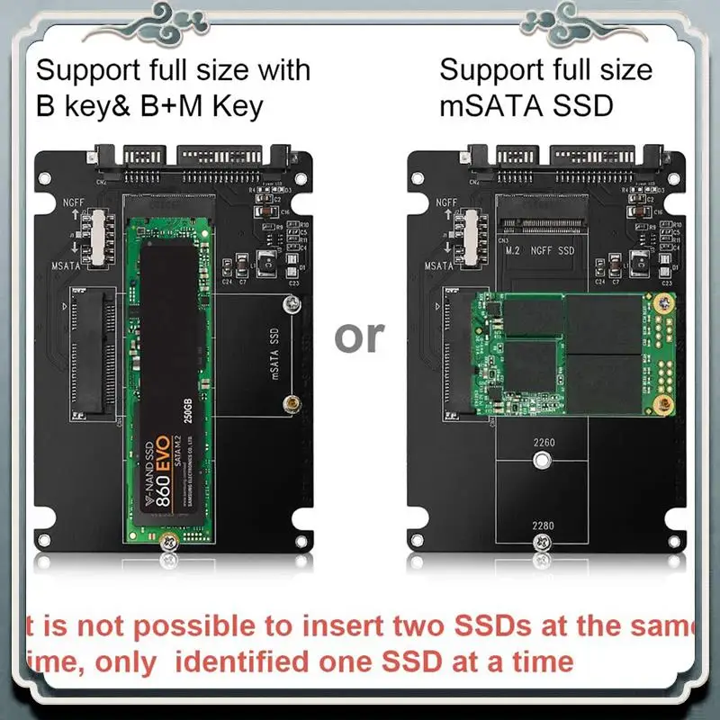 Premium M.2 NGFF Or MSATA To SATA 3.0 Adapter USB 3.0 To 2.5 SATA Hard Disk 2 In 1 Converter Reader Card With Cable For PC Lapto