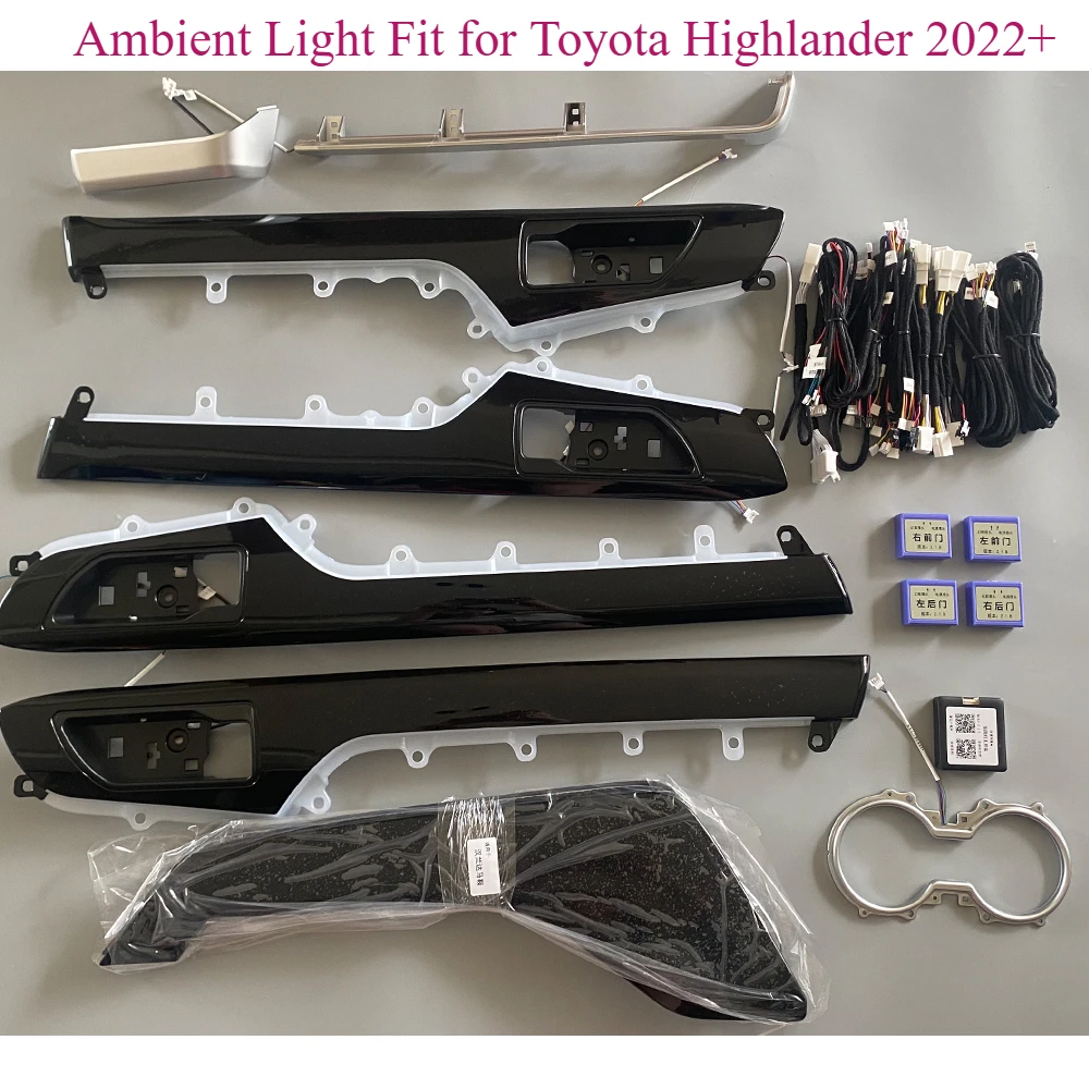 Ambient Light Fit for Toyota Highlander 2022+ Door Trim Instrument Panel Light Door Armrest Lights Storage Box Light