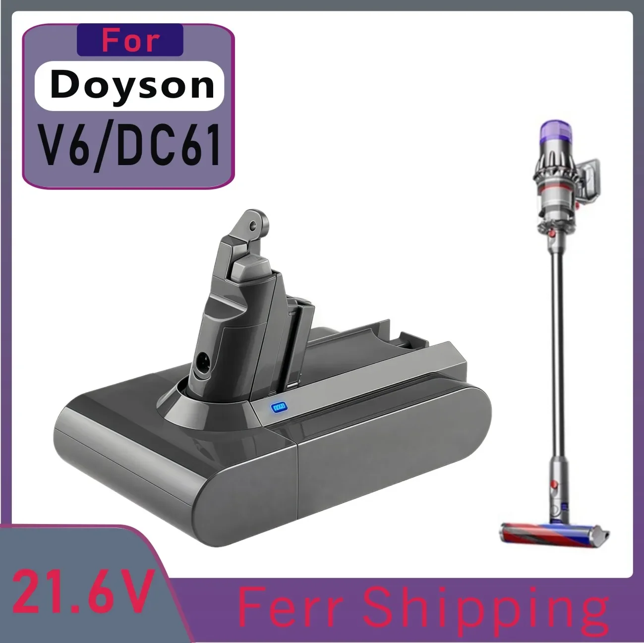 

2025 New 21.6V Suitable for Dyson V6 Vacuum Cleaner Series Battery DC58 DC59 DC62 DC74 SV09 SV07 SV03 Battery Durable