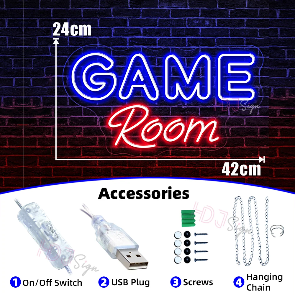 Neon Light Led Sign Game Room Decor Bedroom Game Zoom Gamer Neon Sign Wall Decor Internet Cafe Neon Night Lights Party Bar Club